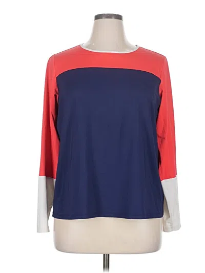 Pre-owned Lands' End 3/4 Sleeve T-shirt In Blue