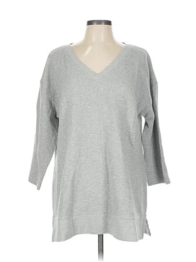 Pre-owned Lands' End 3/4 Sleeve T-shirt In Gray