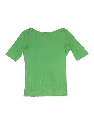 Pre-owned Lands' End Kids'  3/4 Sleeve T-shirt In Green