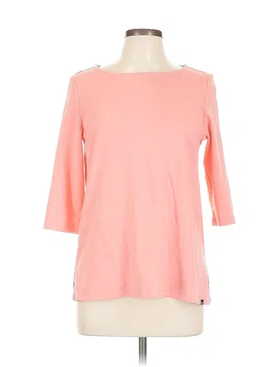 Pre-owned Lands' End 3/4 Sleeve T-shirt In Pink