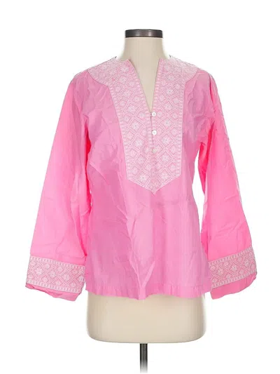 Pre-owned Lands' End 3/4 Sleeve T-shirt In Pink