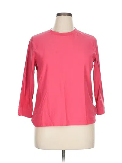 Pre-owned Lands' End 3/4 Sleeve T-shirt In Pink