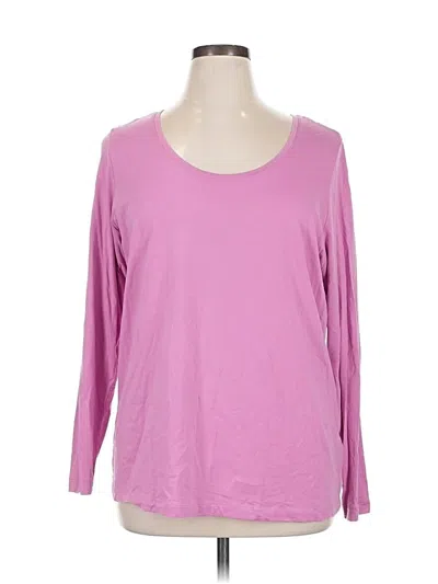 Pre-owned Lands' End 3/4 Sleeve T-shirt In Pink
