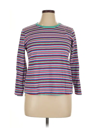 Pre-owned Lands' End 3/4 Sleeve T-shirt In Purple