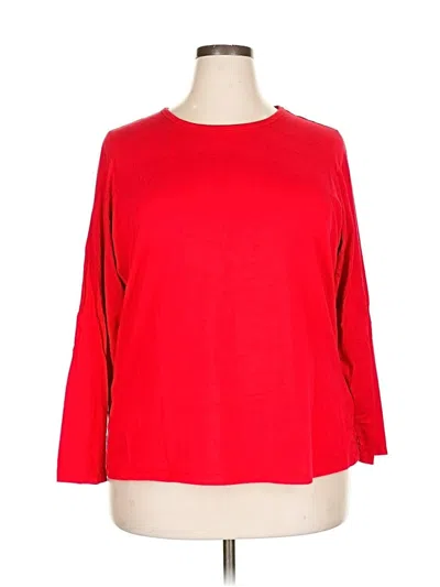 Pre-owned Lands' End 3/4 Sleeve T-shirt In Red