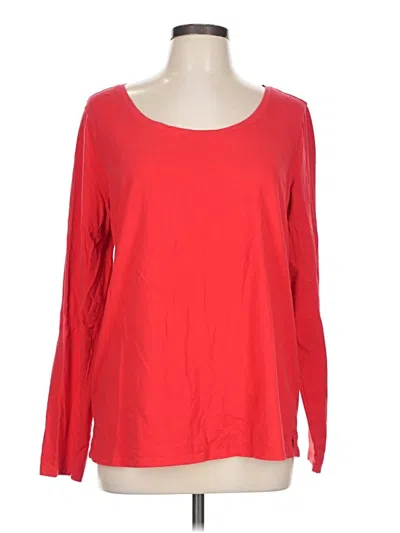 Pre-owned Lands' End 3/4 Sleeve T-shirt In Red
