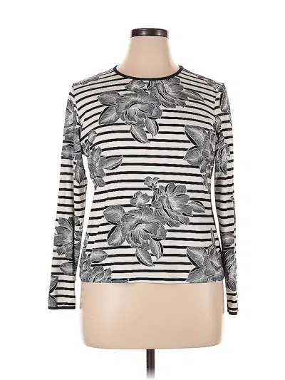 Pre-owned Lands' End 3/4 Sleeve T-shirt In Silver