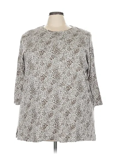 Pre-owned Lands' End 3/4 Sleeve T-shirt In Silver