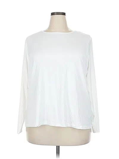 Pre-owned Lands' End 3/4 Sleeve T-shirt In White