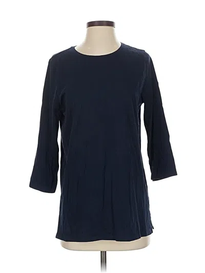 Pre-owned Lands' End 3/4 Sleeve Top Blue Boatneck Tops