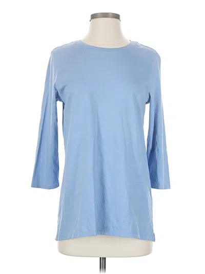 Pre-owned Lands' End 3/4 Sleeve Top Blue Boatneck Tops