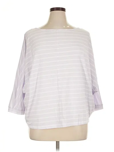 Pre-owned Lands' End 3/4 Sleeve Top Purple Boatneck Tops
