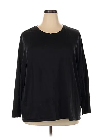 Pre-owned Lands' End 3/4 Sleeve T-shirt In Black