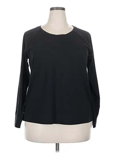 Pre-owned Lands' End 3/4 Sleeve T-shirt In Black