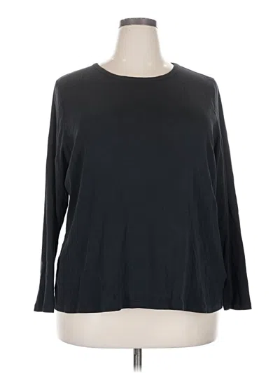 Pre-owned Lands' End 3/4 Sleeve T-shirt In Black