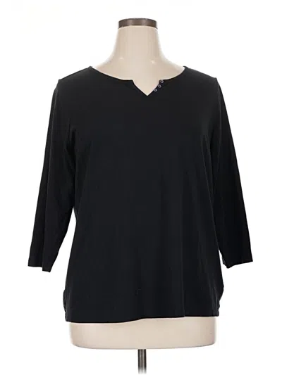 Pre-owned Lands' End 3/4 Sleeve T-shirt In Black