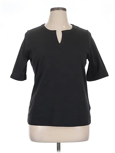 Pre-owned Lands' End 3/4 Sleeve T-shirt In Black