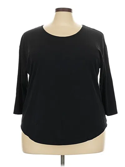Pre-owned Lands' End 3/4 Sleeve T-shirt In Black