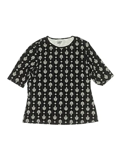 Pre-owned Lands' End Kids'  3/4 Sleeve T-shirt In Black