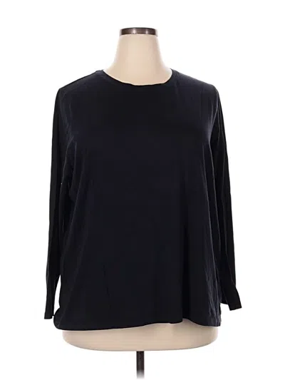 Pre-owned Lands' End 3/4 Sleeve T-shirt In Black