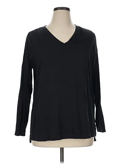 Pre-owned Lands' End 3/4 Sleeve T-shirt In Black