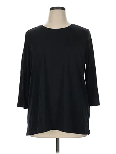 Pre-owned Lands' End 3/4 Sleeve T-shirt In Black