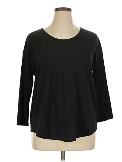 Pre-owned Lands' End 3/4 Sleeve T-shirt In Black