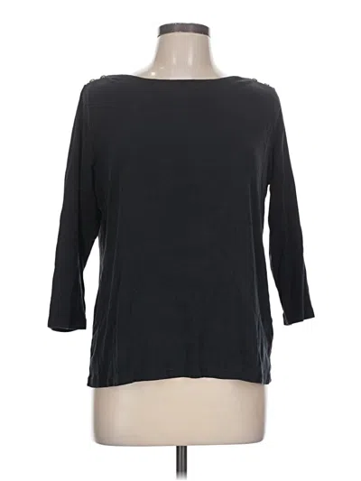 Pre-owned Lands' End 3/4 Sleeve T-shirt In Black