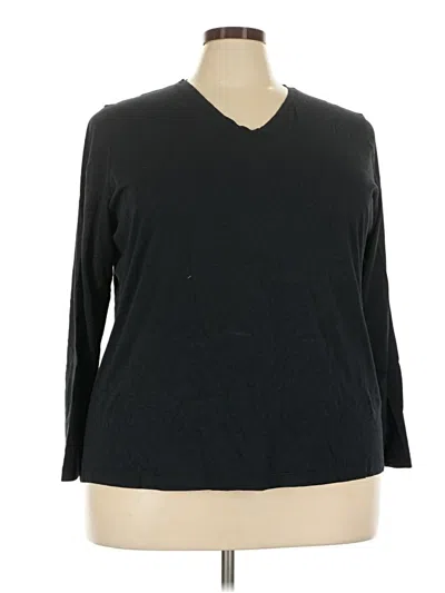 Pre-owned Lands' End 3/4 Sleeve T-shirt In Black