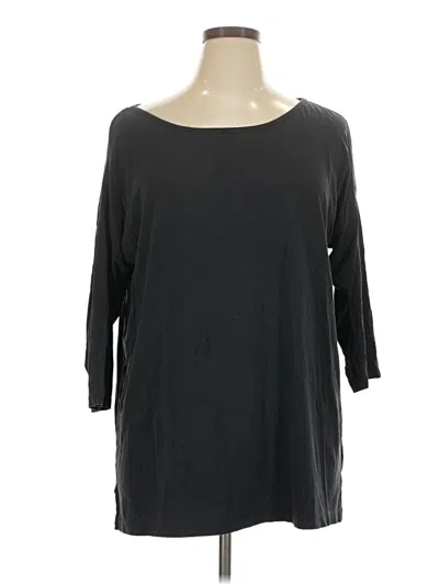 Pre-owned Lands' End 3/4 Sleeve T-shirt In Black