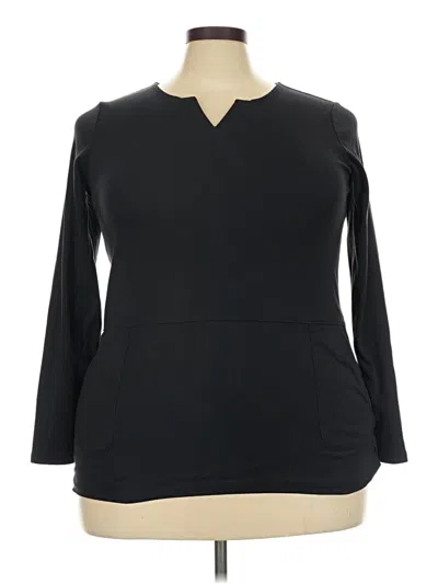 Pre-owned Lands' End 3/4 Sleeve T-shirt In Black