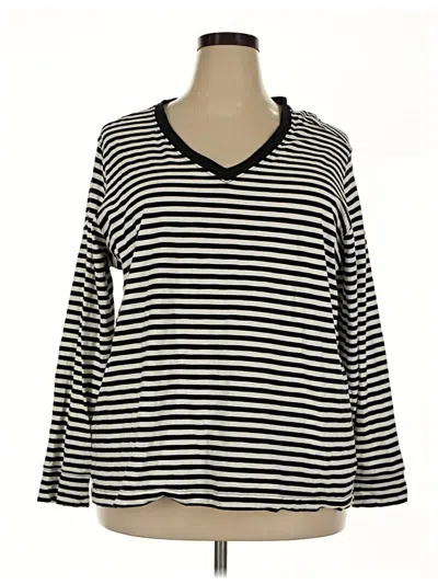 Pre-owned Lands' End 3/4 Sleeve T-shirt In Black