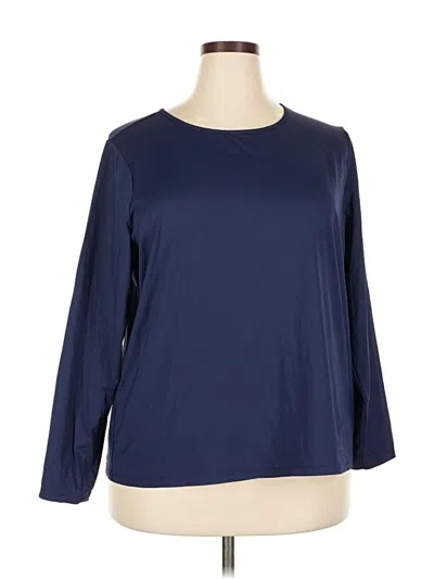 Pre-owned Lands' End 3/4 Sleeve T-shirt In Blue