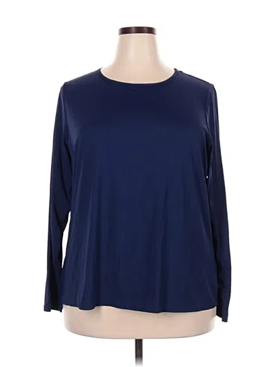 Pre-owned Lands' End 3/4 Sleeve T-shirt In Blue