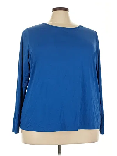 Pre-owned Lands' End 3/4 Sleeve T-shirt In Blue