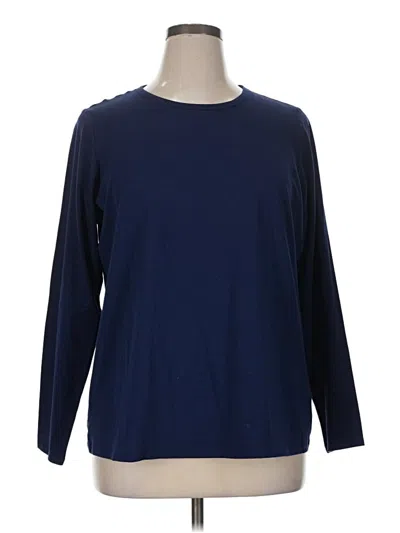 Pre-owned Lands' End 3/4 Sleeve T-shirt In Blue