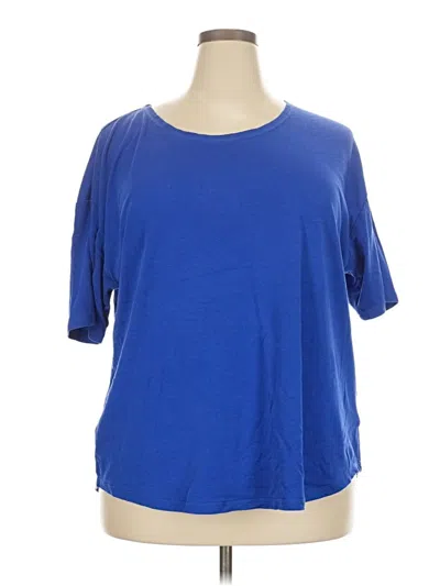 Pre-owned Lands' End 3/4 Sleeve T-shirt In Blue