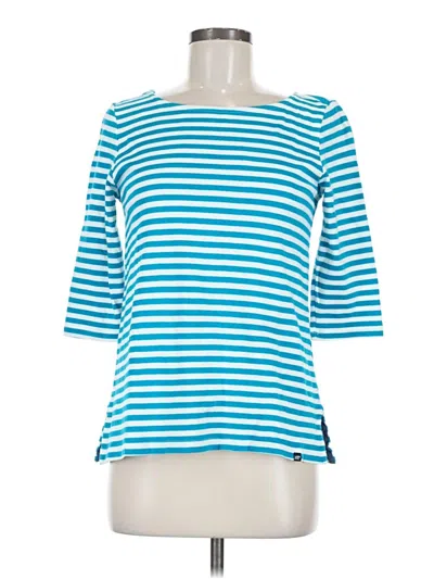 Pre-owned Lands' End 3/4 Sleeve T-shirt In Blue
