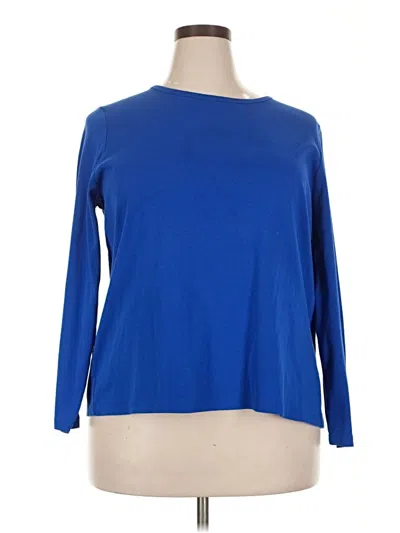 Pre-owned Lands' End 3/4 Sleeve T-shirt In Blue
