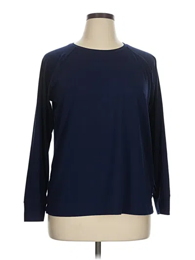 Pre-owned Lands' End 3/4 Sleeve T-shirt In Blue
