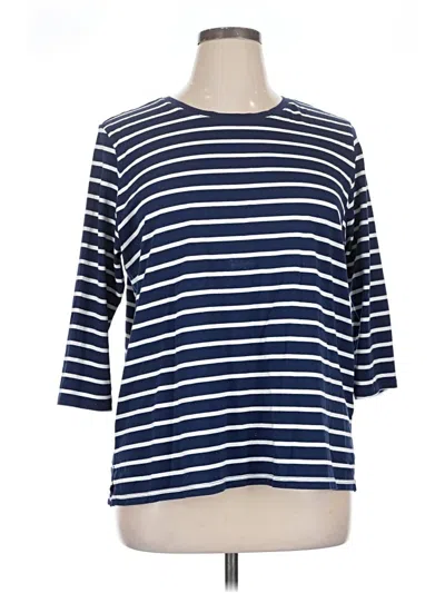 Pre-owned Lands' End 3/4 Sleeve T-shirt In Blue