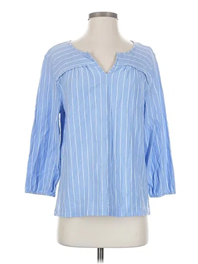 Pre-owned Lands' End 3/4 Sleeve T-shirt In Blue