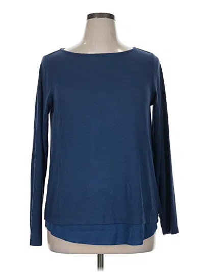 Pre-owned Lands' End 3/4 Sleeve T-shirt In Blue