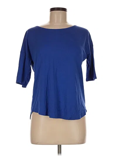 Pre-owned Lands' End 3/4 Sleeve T-shirt In Blue