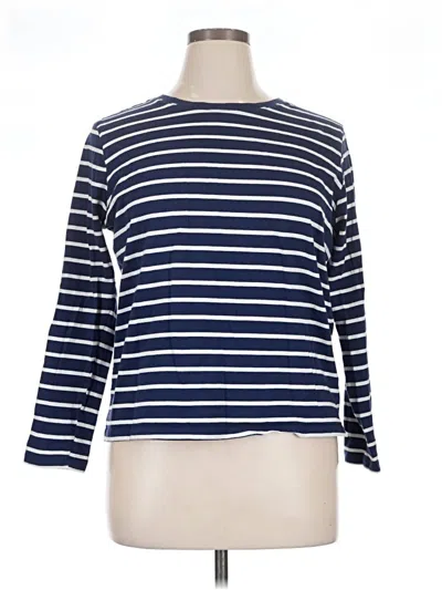 Pre-owned Lands' End 3/4 Sleeve T-shirt In Blue