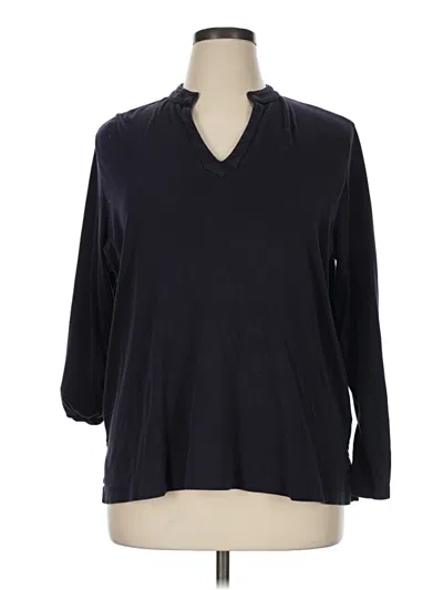 Pre-owned Lands' End 3/4 Sleeve T-shirt In Blue