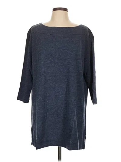 Pre-owned Lands' End 3/4 Sleeve T-shirt In Blue
