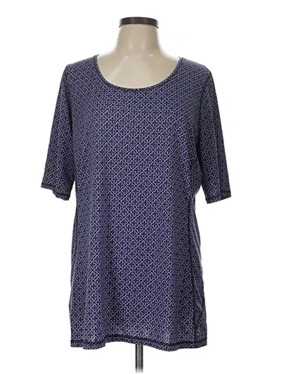 Pre-owned Lands' End 3/4 Sleeve T-shirt In Blue