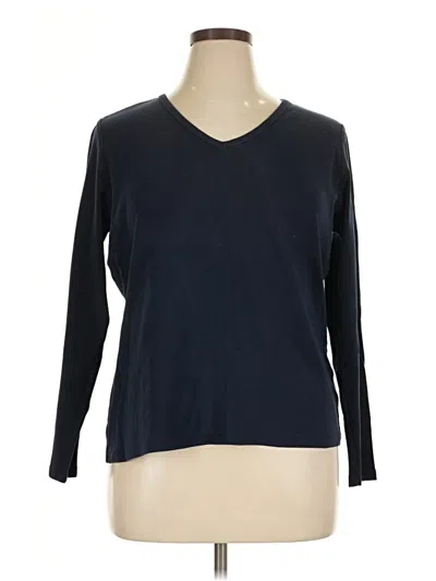 Pre-owned Lands' End 3/4 Sleeve T-shirt In Blue