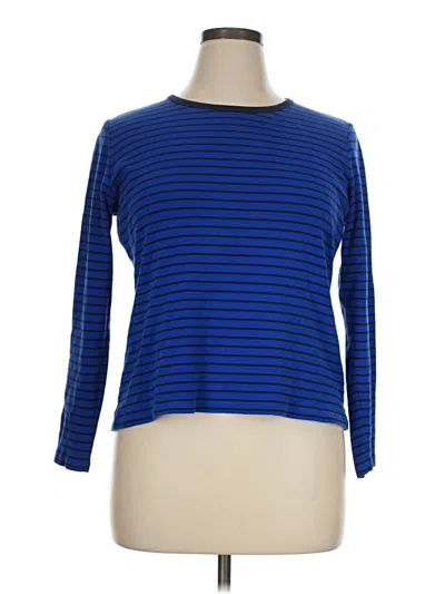 Pre-owned Lands' End 3/4 Sleeve T-shirt In Blue